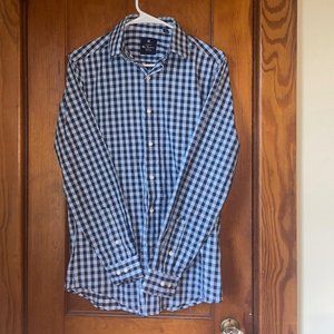 Ben Sherman Blue Check Long Sleeve Button Up Mens Small 14 1/2 32/33